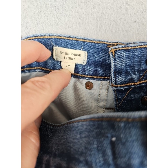 Madewell Size 27 28x28 10" High-Rise Skinny Jeans Dewitt Wash Button Fly - Picture 9 of 14